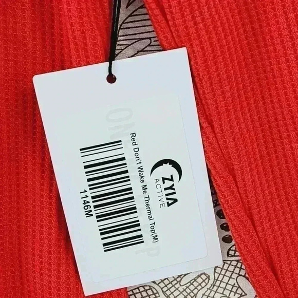 NWT ZYIA Waffle Knit Henley V neck Sweater Women's M Red - Picture 5 of 7